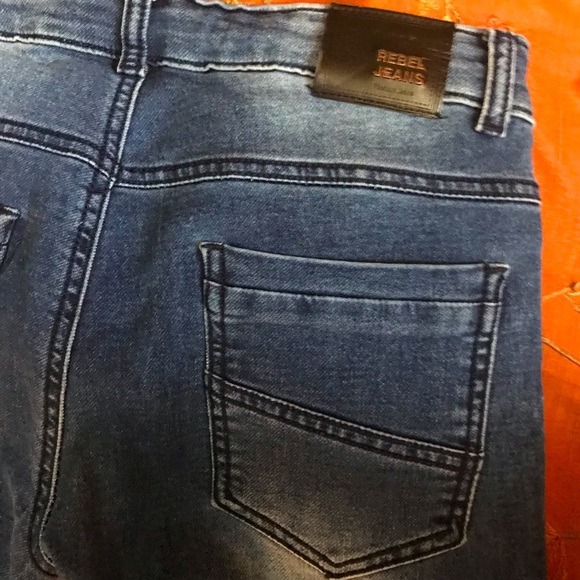 NWOT REBEL JEANS CO FRENCH TERRY STRETCH KNITTED MOTO YOUTH SIZE 12 JEANS NEW! - Picture 6 of 14